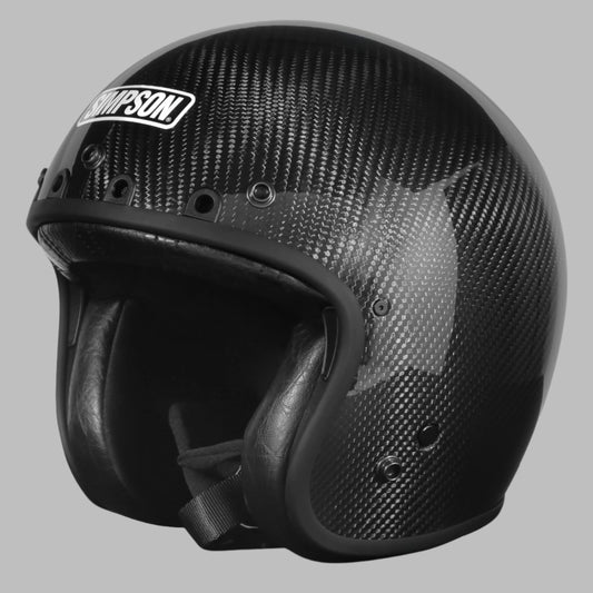 simpson motorcycle helmets chopper helmet in carbon fiber available from quaid Harley-davidson online store quaidharleydavidson.com