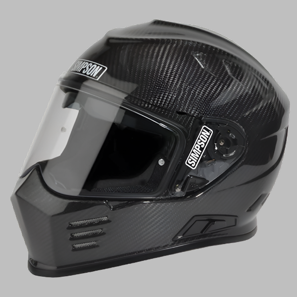 Simpson Ghost Bandit Full-face helmet in carbon fiber helmet for sale at Quaid Motorcycle Shop or at Quaid Harley-Davidson in Loma Linda, Ca.