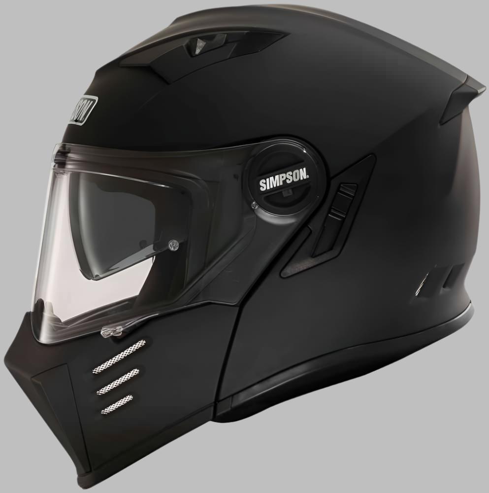 flat black motorcycle helmet harley SIMPSON MODULAR BANDIT MOTORCYCLE HELMET – Quaid Motorcycle Shop